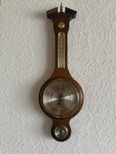 BARIGO Wandbarometer Holzgeh&auml;use Messing mit Thermometer & Hygrometer analog