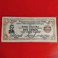 Philippines 10 1944 Iloilo Emergency Currency Guerilla Money Circ-VF 27885