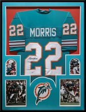 FRAMED MIAMI DOLPHINS MERCURY MORRIS AUTOGRAPHED SIGNED JERSEY JSA COA