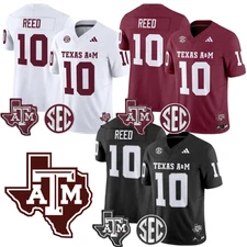MEN Aggies Marcel Reed #10 All Stitched Jersey White/Black/Maroon