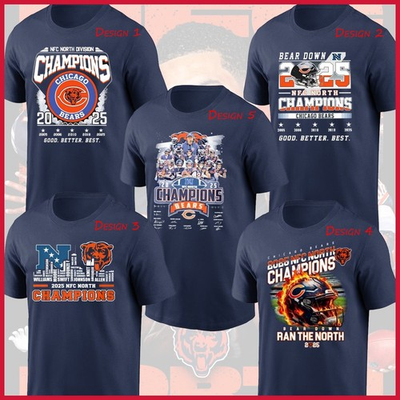 #ad HOT Chicago Bears 2025 NFC North Division Champions Good Better Best All Design $29.99