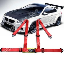 3 4 Point 4PT H-Style Car Safety Harness Racing Seat Belt Stitches Red