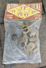 Vtg 1970s Miniature Dollhouse Kitchen Pan Set Plastic New in Original Bag Mexico
