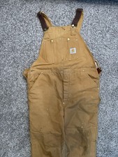 Men s Carhartt Insulated Work Double Knee Bibs. Tan 38x32 0158