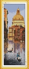Happy Forever 11CT Stamped Cross Stitch, F365 Watery Venice ,Size 7''x17''