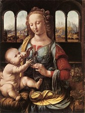 Leonardo_da_Vinci_La_Madonna_della_Garofano A1-A4 Poster Arte Pittura Maestro