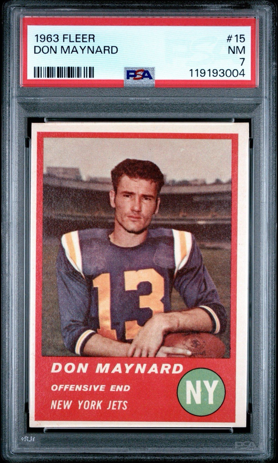 1963 Fleer Don Maynard #15 Jets PSA 7 NM