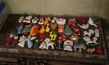 39 Vintage Felt Sequin Foam Handmade Christmas Ornaments Bucilla Bird Animal