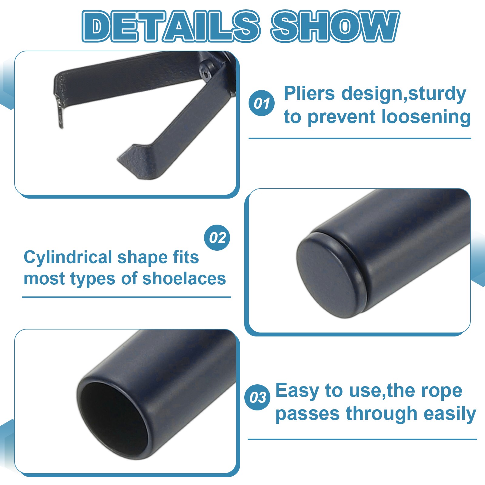APL Punte per lacci 0 79 pollici adatte per tappi terminali per scarpe in metallo confezione da 4 blu scuro