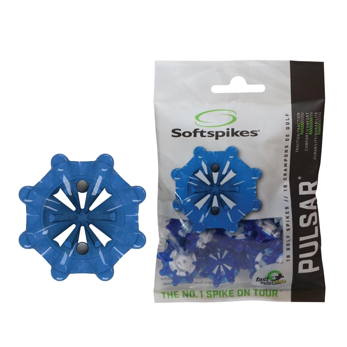 GOLF SPIKES Softspikes BLUE PULSAR Golf Cleats 18 cleats Fast Twist 3.0 NEW