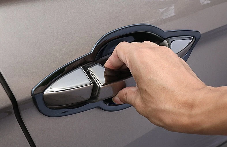 Door Bowl Cup Handle Cover Trim Fit For Volkswagen Tiguan 2017-2021 Black Steel - Изображение 3 из 4