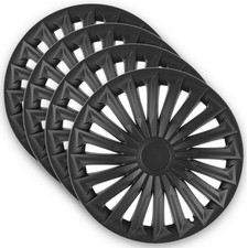 Set 4 Copricerchi 15 Pollici Joy Black Mat Coppe Ruota Nere Universali per Fiat