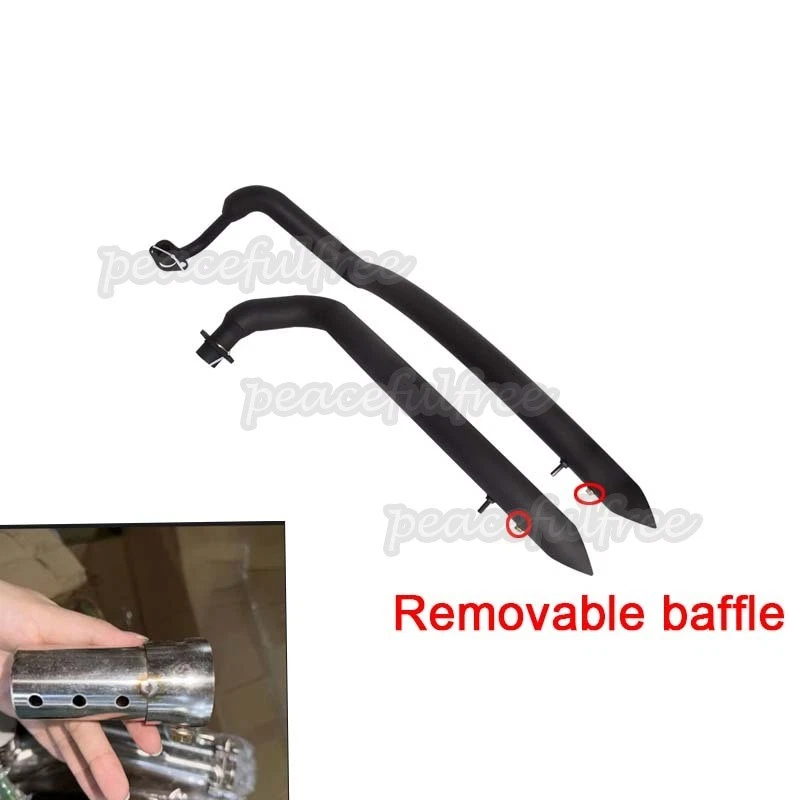 Black Exhaust Pipe Systems Fit For Yamaha V star 650 XVS650 Dragstar 650 XVS400 - Image 2 of 4