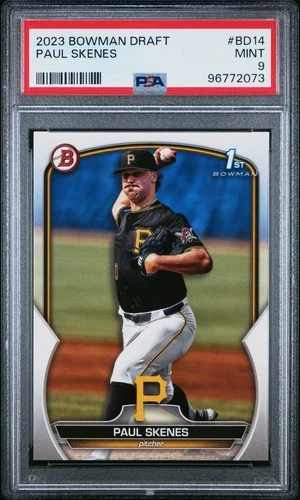 Paul Skenes 2023 Bowman Draft #BD-14 Pittsburgh Pirates 1st Bowman MINT PSA 9