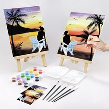Date Night Painting Kit for Couples Sip and Paint Kit for Adults Couples Pre ...
