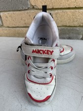 Disney Mickey Mouse Youth Shoes White Buckle Size 13 Logo 2 Pairs