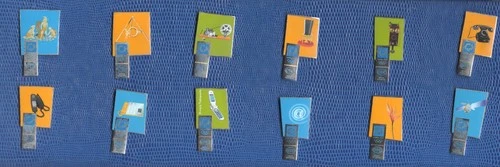 ATHENS 2004 OLYMPIC GAMES. SET OF 12 PINS DEPICTING HISTORY OF THE TELEPHONE