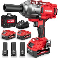Cordless Impact Wrench, 1475Ft-lbs (2000N.m) 1/2 High Torque Brushless Impact G