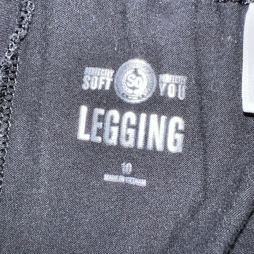 SO Girls Leggings Black Sparkly Ankle Length Skinny Pull On Lightweight Size 10 - Picture 5 of 7