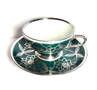 Silver Overlay Demitasse Cup Saucer Thomas Rosenthal Germany | eBay
