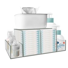 Diaper Caddy Organizer Clear Acrylic Detachable Storage GILPWA 16.4x6x8.6 Baby