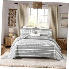 Boho Quilt Set Queen Size - Boho Striped Quilt Set Queen, 100 Cotton Bohemian