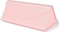 Sunglasses Case, Foldable Glasses Case, Magnetic PU Leather Hard Shell Folding E