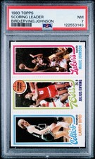1980-81 Topps Magic Johnson, Larry Bird, Julius Erving #139-174-34 (RC) PSA 7