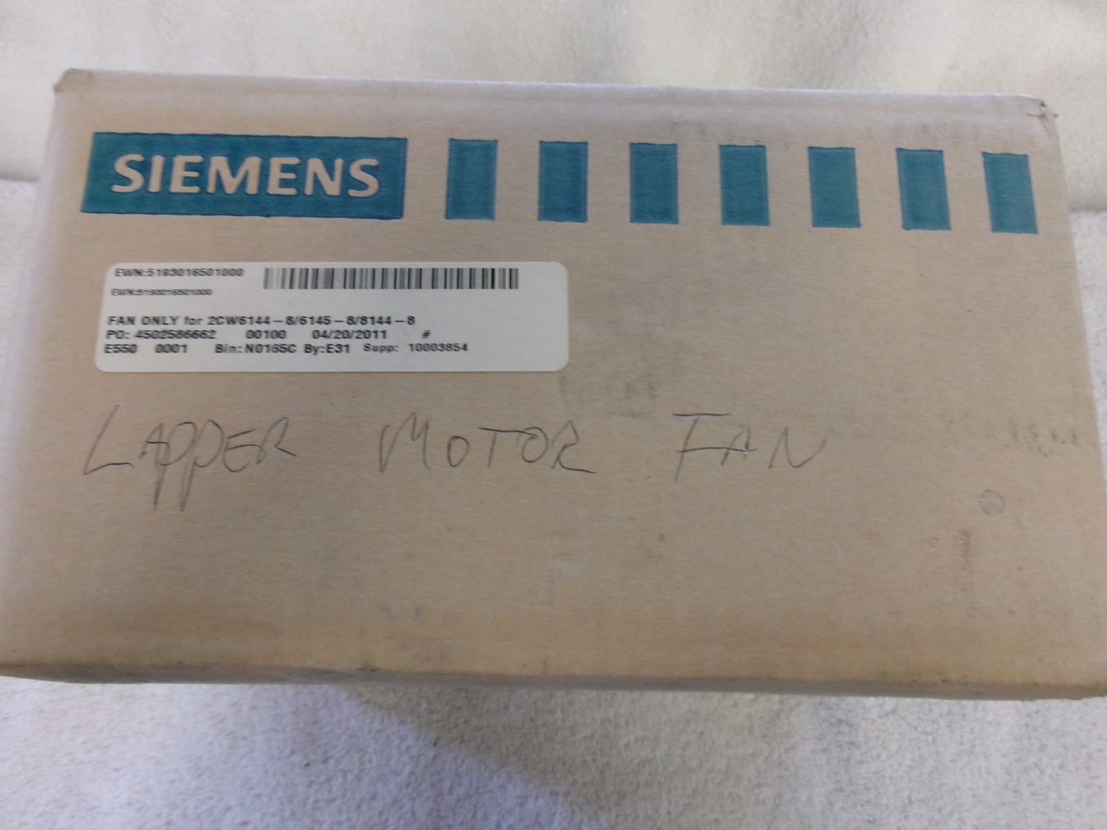 NIB Siemens Fan for 2CW6144-8 5193016501000 EWN:5193016501000 FACTORY SEALED BOX