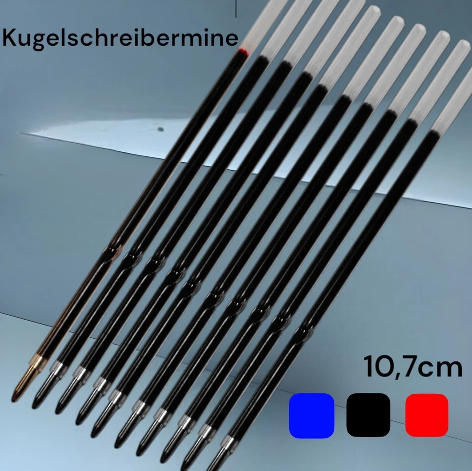 Kugelschreibermine 10,7 cm Mine Schreibmine Ersatzmine Kulimine Schwarz blau rot