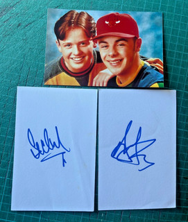 ANT & DEC signed index cards 6x4" Genuine Autographs ANT AND DEC