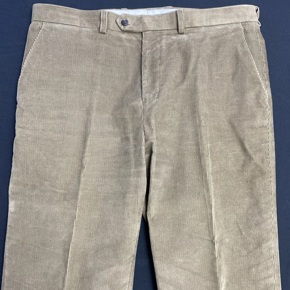 Ralph Lauren Corduroy Pants Men 36x32 Flat Front Tan Trousers Slacks - Image 4 of 4