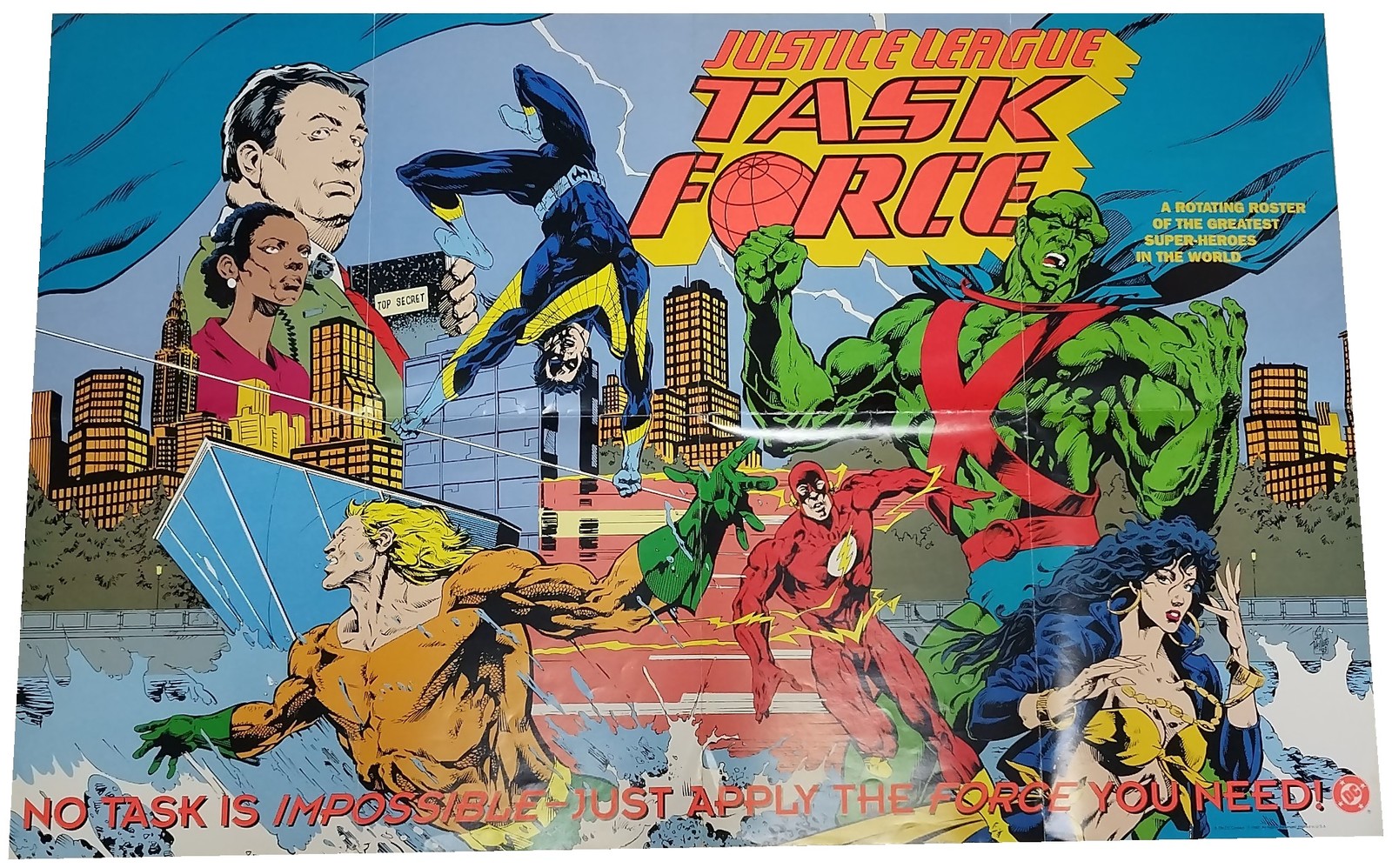 Justice League Task Force 1993 Promo Poster 87cm x 56cm Sal Velluto