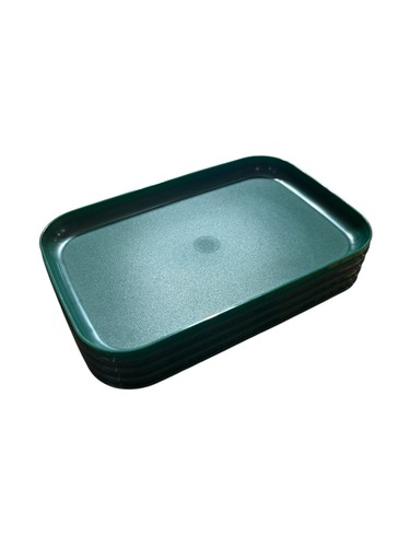 New Tupperware Plates Rectangular Set 4 Green Rectangle Luncheon Picnic ...