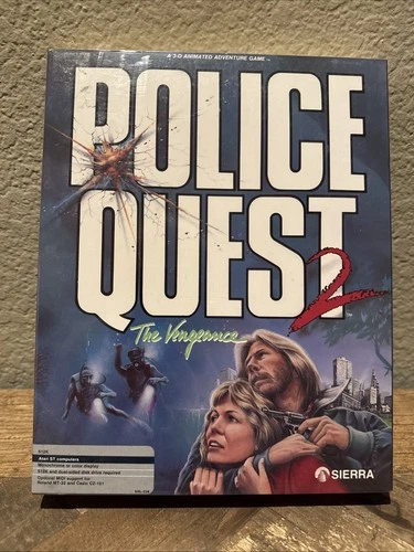 ATARI ST - POLICE QUEST 2 - SIERRA (ORIGINAL) Factory Sealed. Beautiful. 1988