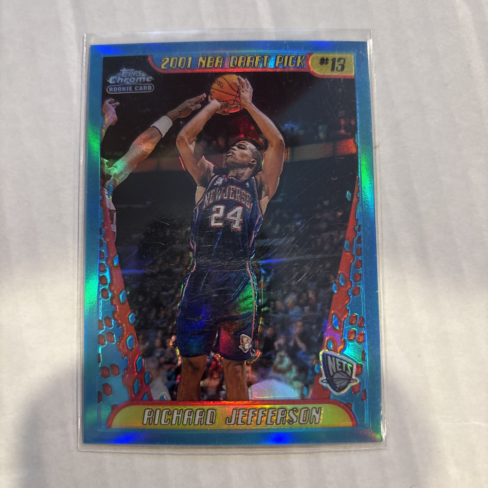 RICHARD JEFFERSON 2001-02 TOPPS CHROME REFRACTOR #141 ROOKIE NETS