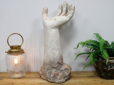 Steinoptik Hand Arm Garten Ornament Statue Harz Outdoor Skulptur Deko