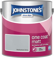 Johnstone'S One Coat Matt Emulsion Paint - Manhattan Grey , 2.5L , 389522