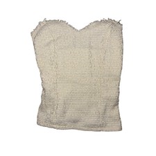 Chic textured beige tube top     - Size M