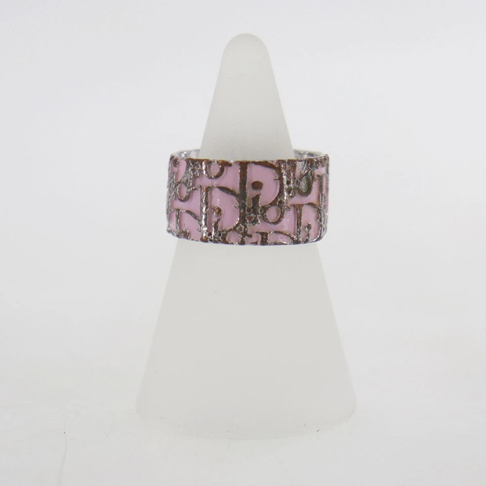 Anillo de dedo Trotter usado Dior rosa plata talla 5 vintage auténtico #EH767 Foto 2 de 4