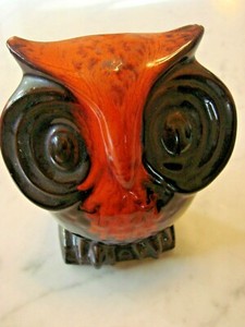 Vintage Red & Black Owl, Savings Bank, Niagara Falls Canada