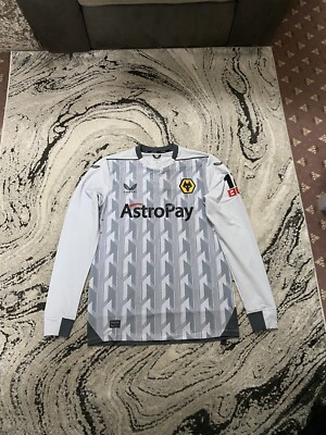 Wolves Player Issue Pro 3rd Fußballtrikot grau neu mit Etikett Größe Small Herren L/S