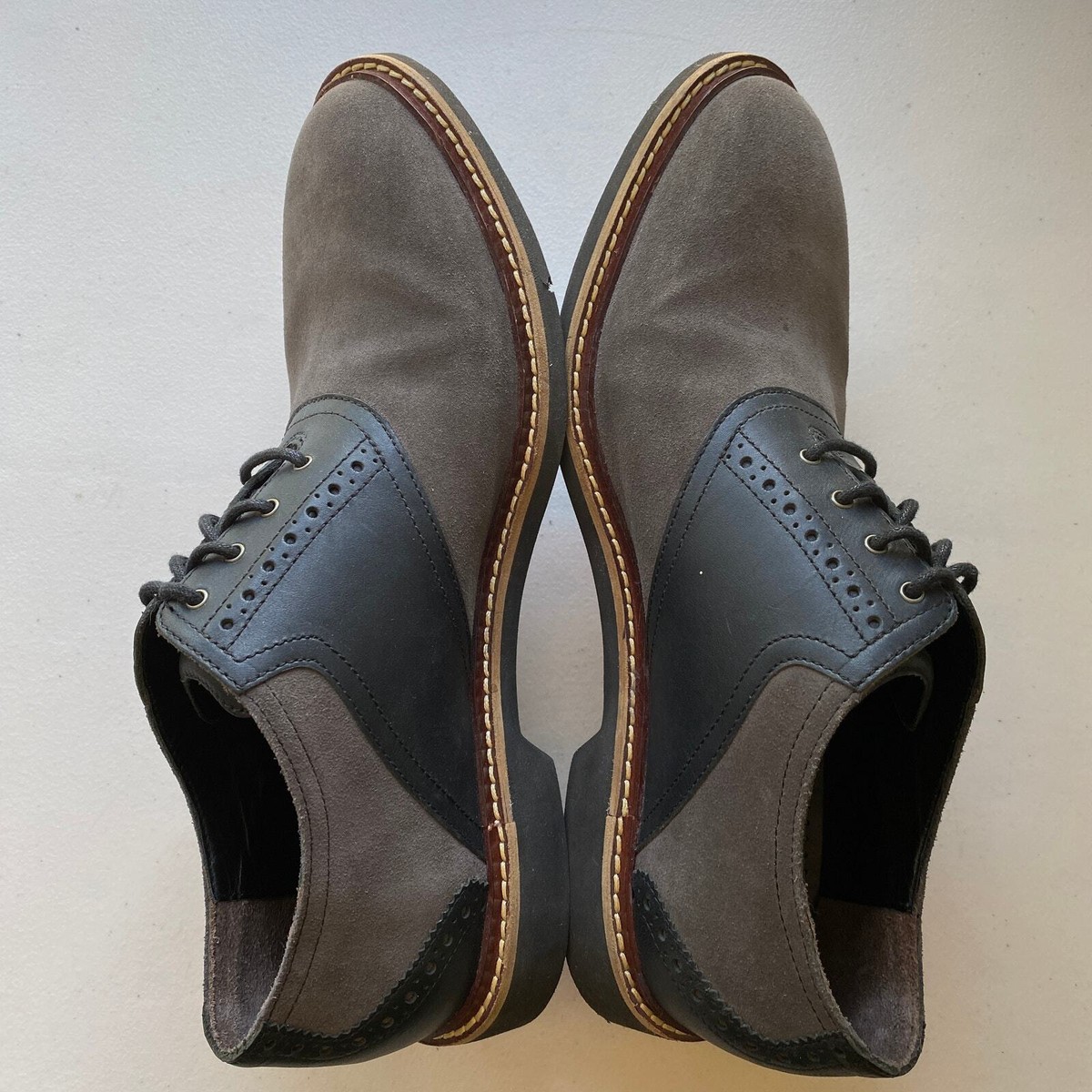 Cole Haan Franklin Two Tone Oxford Shoes Gray Black Men display picture 2