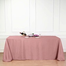 90x156-Inch DUSTY ROSE RECTANGULAR Polyester Tablecloths Catering Wedding
