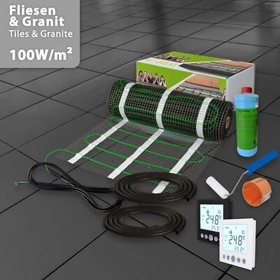Elektrische Fußbodenheizung Bodenheizung elektro 100W elektrisch Fliese Bad Set - Bild 1 von 4