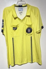Official Sports US Soccer Federation Referee Shirt Short Sleeve Yellow Sz XXL