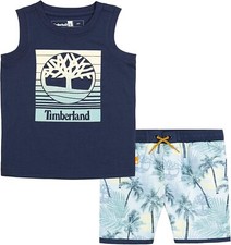 Timberland Boys 2 Pieces Tank Short Set Size 2T, 3T, 4T, 4, 5, 6, 7