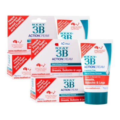 Neat® 3B Action Cream 75g - Sweat Rash and Chafing Prevention TWIN PACK