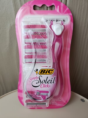 BIC  Simply Soleil Click Handle + 6 Cartridges Triple Blade Moisture Strip NIP
