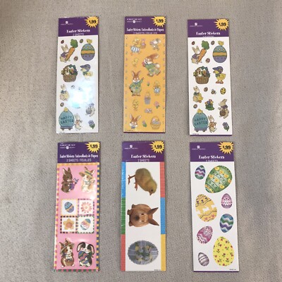 Vtg American Greetings Easter Sticker Lot of 6 Sets 2 Sheets Each Sealed New